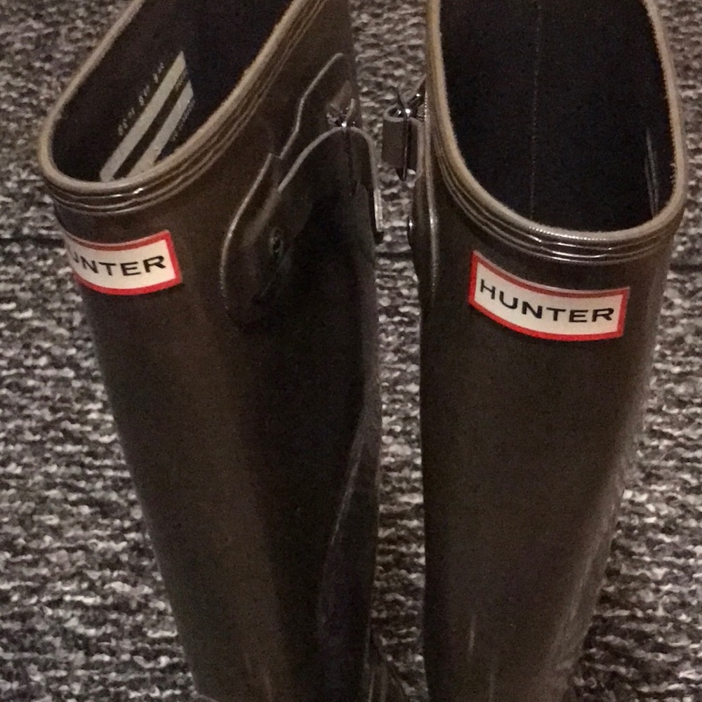 Lightly worn olive green high Hunter Boots